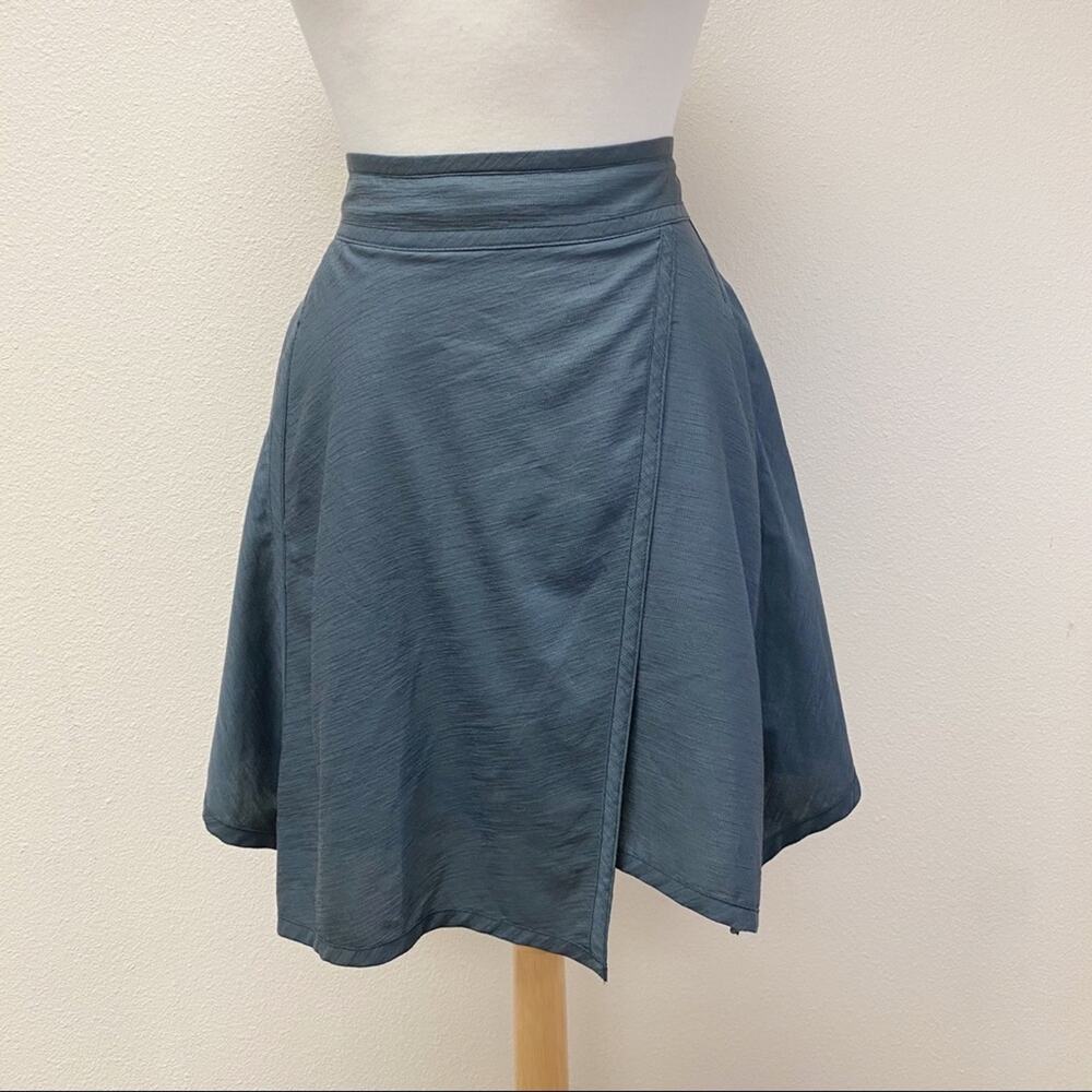 BCBGeneration Slate Green Asymmetrical Wrap Skirt Size 2